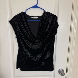Lush Velour Cowl Neck Blouse - black - L - NWOT